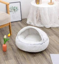 2 In 1 Dog And Cat Bed Pet Winter Bed Round Plush