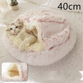 2 In 1 Dog And Cat Bed Pet Winter Bed Round Plush