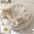 2 In 1 Dog And Cat Bed Pet Winter Bed Round Plush