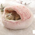 2 In 1 Dog And Cat Bed Pet Winter Bed Round Plush