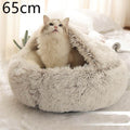 2 In 1 Dog And Cat Bed Pet Winter Bed Round Plush