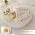 2 In 1 Dog And Cat Bed Pet Winter Bed Round Plush