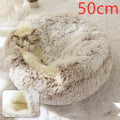 2 In 1 Dog And Cat Bed Pet Winter Bed Round Plush