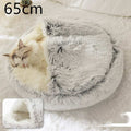 2 In 1 Dog And Cat Bed Pet Winter Bed Round Plush