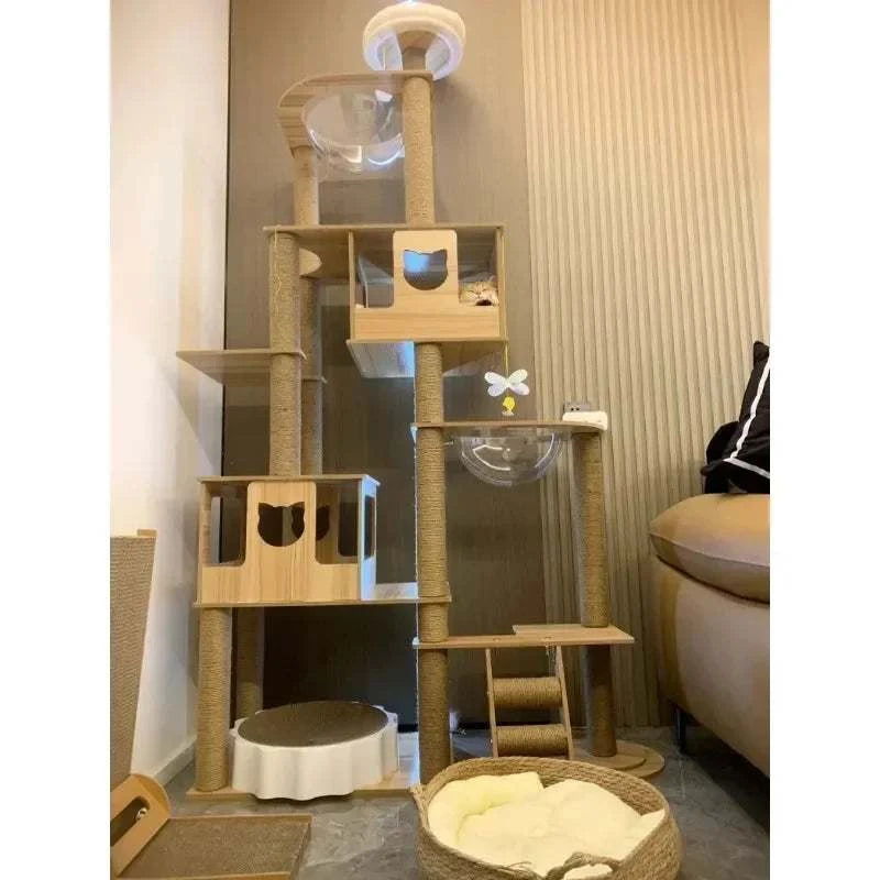 Multi-layer Wooden Cat Climbing Frame Wear-resistant Sisal Scratching