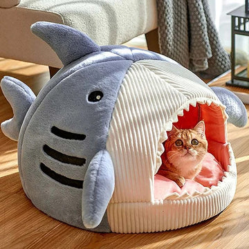 Cartoon Shark Pet Cave Bed House