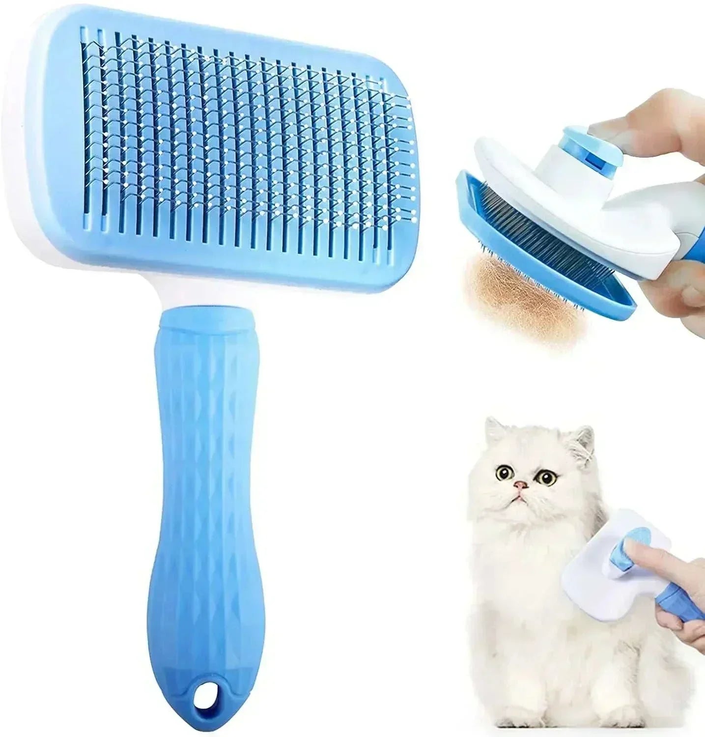  long hair dog pet removes hairs cleaning bath brush