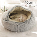 2 In 1 Dog And Cat Bed Pet Winter Bed Round Plush