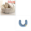 2 In 1 Dog And Cat Bed Pet Winter Bed Round Plush