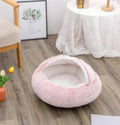 2 In 1 Dog And Cat Bed Pet Winter Bed Round Plush