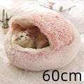 2 In 1 Dog And Cat Bed Pet Winter Bed Round Plush