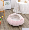 2 In 1 Dog And Cat Bed Pet Winter Bed Round Plush